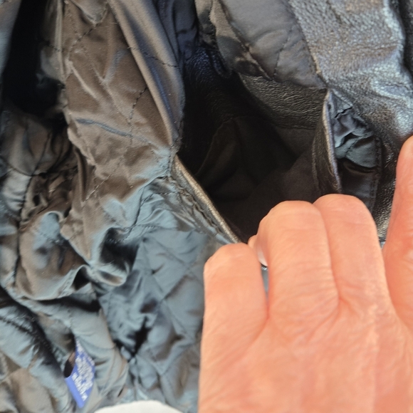 Vintage Savile Row Mens Black Leather Biker Jacket Sz L Zip & Snap Adj. Wrist - Picture 12 of 16